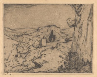 View of an Eastern City in a Valley by Marius Bauer (signed by artist)