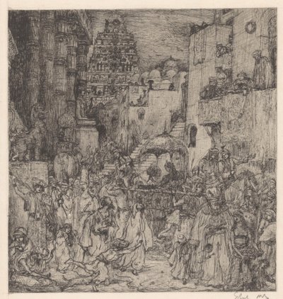 The Multitude Filled the Streets with Solemn Joy by Marius Bauer (signed by artist)