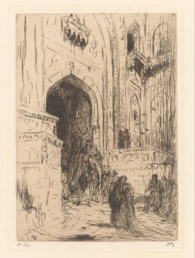Gateway of a Palace in Delhi by Marius Bauer (signed by artist)