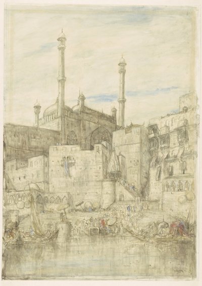 On the Ganges near Benares by Marius Bauer