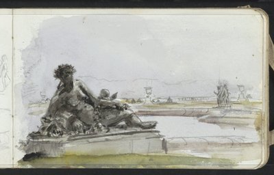 Statue of a Water Nymph in the Garden of Versailles by Marius Bauer