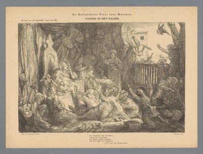 The Dutch Fleet before Morocco. Panic in the Palace by Marius Bauer