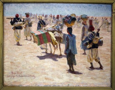 Senegalese rear guard shooters, Fouta campaign, Dodds column, sketch by Marius Perret