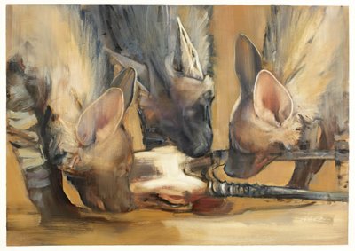 Pack Attack (Young Striped Hyenas) by Mark Adlington