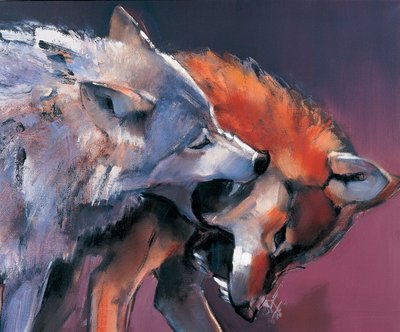 Two Wolves (detail) by Mark Adlington