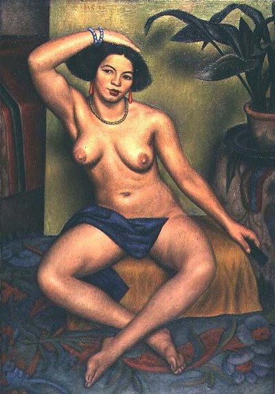 Seated Nude, or Gypsy at her Toilet by Mark Gertler