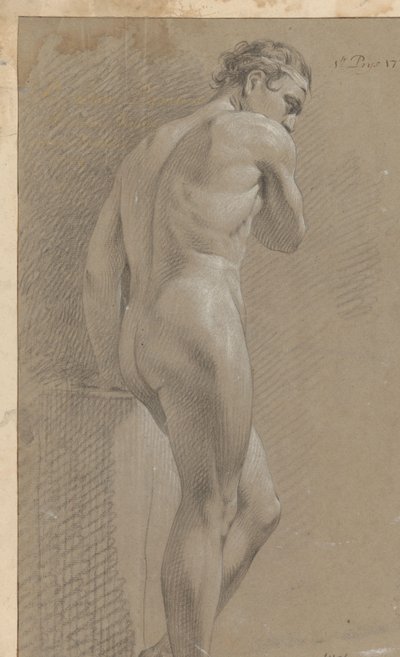 Standing Male Nude, Seen from the Back (1st prize 1770) by Marten Houtman