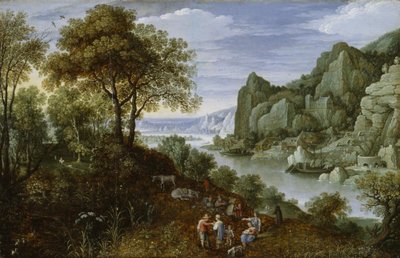 River Landscape with Mining, 1620-29 by Marten Ryckaert
