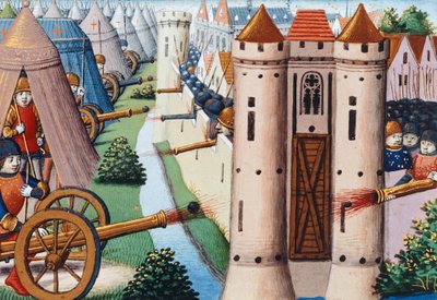 The Siege of Rouen (July 1418-January 1419) 1484, folio 19v, Vigiles de Charles VII by Martial de Paris (fl.15th century)