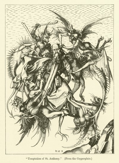 The Temptation of St Anthony by Martin (after) Schongauer