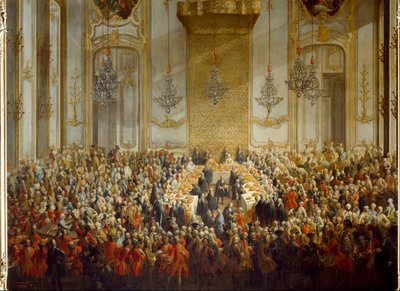 Official Banquet Organized for the Wedding of Princess Isabella of Parma with Emperor Joseph II on 6/10/1760 (detail) by Martin (and studio) Mytens or Meytens