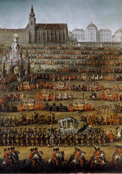The arrival in Vienna of Princess Isabella of Parma on the occasion of her wedding with Emperor Joseph II, on 05/10/1760 (detail) by Martin (and studio) Mytens or Meytens