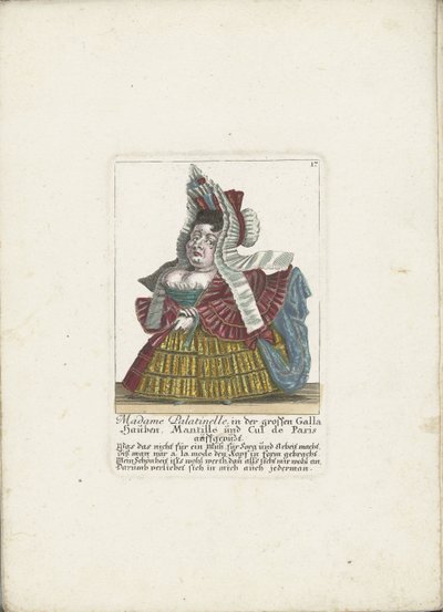 The French Dwarf Madame Palatinelle, ca. 1710 by Martin Engelbrecht (attributed to)