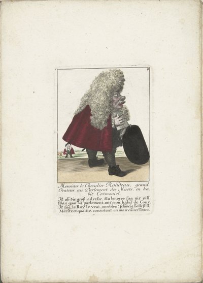 The Dwarf Chevalier Rondeau as a Member of Parliament, ca. 1710 by Martin Engelbrecht (attributed to)