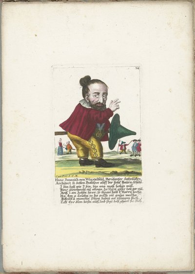 The Dwarf Hans Sausakh von Wurstelfeld, ca. 1710 (Il Callotto resurcitato oder Neu eingerichtes Zwerchen Cabinet) by Martin Engelbrecht (attributed to)