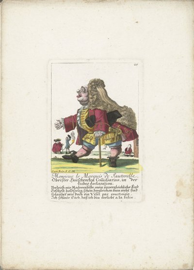 The Dwarf Monsieur le Marquis de Sauterelle, ca. 1710 (Il Callotto resurcitato oder Neu eingerichtes Zwerchen Cabinet) by Martin Engelbrecht (attributed to)