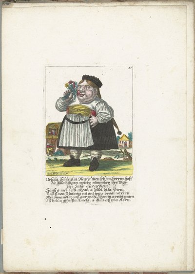 The Dwarf Ursula Schleglin, ca. 1710 by Martin Engelbrecht (attributed to)