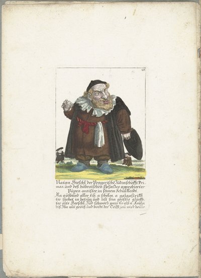The Jewish Dwarf Natan Hirschl, ca. 1710 by Martin Engelbrecht (attributed to)
