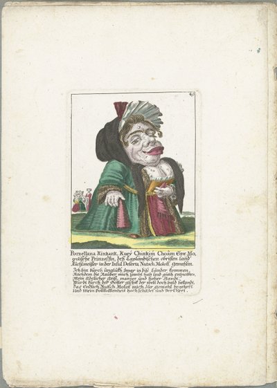 Caricature of Porzellana Kinkank by Martin Engelbrecht (attributed to)