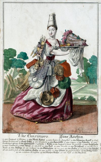 A Cook (Engraving) by Martin Engelbrecht
