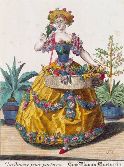 Gardener, engraving from Assemblage des nouveau manouvries habilles by Martin Engelbrecht, Germany by Martin Engelbrecht