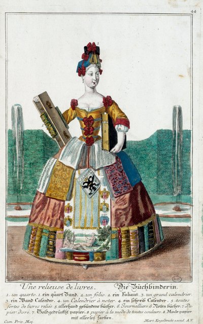 A Book Binder (Engraving) by Martin Engelbrecht