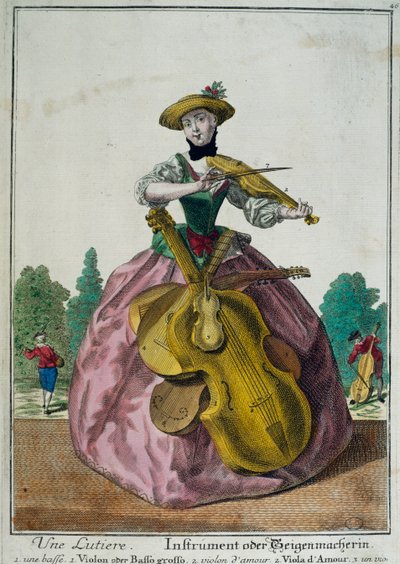 Lutist with Viola, Cello and Violin, by Martin Engelbrecht by Martin Engelbrecht