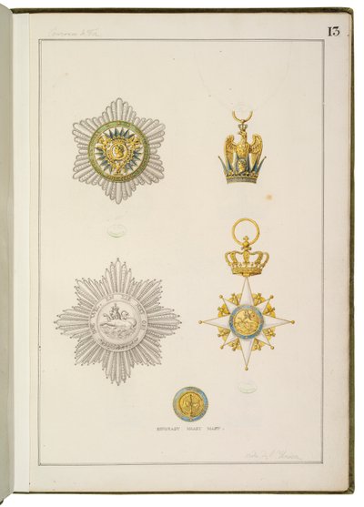 Page from Recueil des Ordres Français et Étrangers by Martin Guillaume Biennais