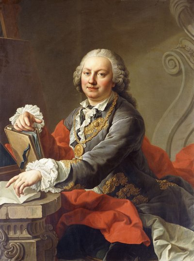 Portrait of the Artist, half-length, seated before a Stone Ledge by Martin II Mytens or Meytens