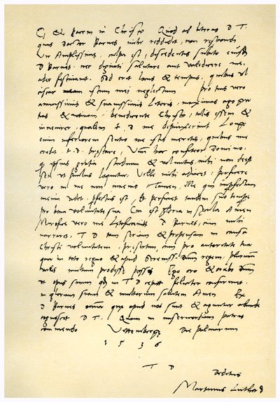 Letter from Martin Luther to Thomas Cromwell, 9th April 1536 by Martin Luther