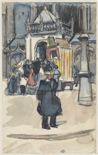 Puppet Show on the Dam, in Front of the Nieuwe Kerk by Martin Monnickendam