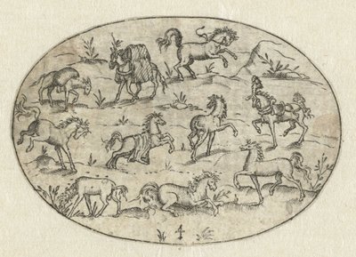Oval with Eight Horses and Two Donkeys (Nev Thier Bvechlein) by Martin Pleginck