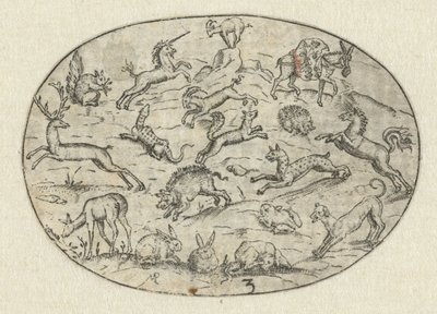 Oval with Eighteen Animals (New Animal Booklet) by Martin Pleginck