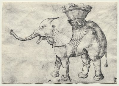 An Elephant with Howdah by Martin Schongauer