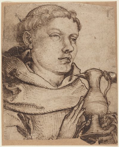 Bust of a Monk Assisting at Communion by Martin Schongauer