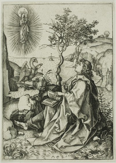 St. John the Evangelist on Patmos by Martin Schongauer