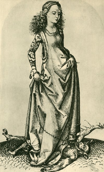 St Margaret trampling a demon by Martin Schongauer