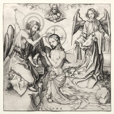 The Baptism of Christ in the Jordan by Martin Schongauer