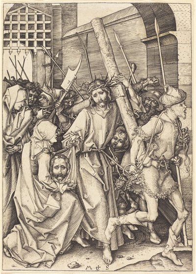 The Bearing of the Cross with Saint Veronica by Martin Schongauer