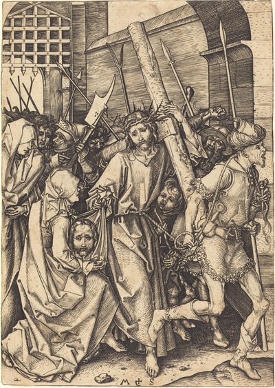 The Bearing of the Cross with Saint Veronica by Martin Schongauer