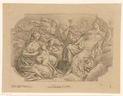 Female Personifications of Three Divine Virtues (Ceiling Paintings in the Sacrestia di Solimena) by Martin Speer