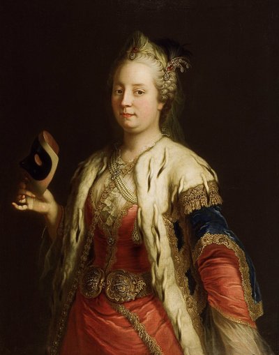 Portrait of Empress Maria Theresia of Austria 1717-1780 with Mask à la Turque, Before 1750 by Martin van Meytens the Younger