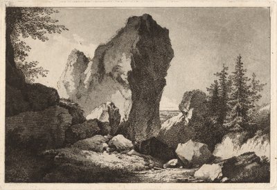 Mountain Landscape with a Rocky Outcrop by Martin von Molitor