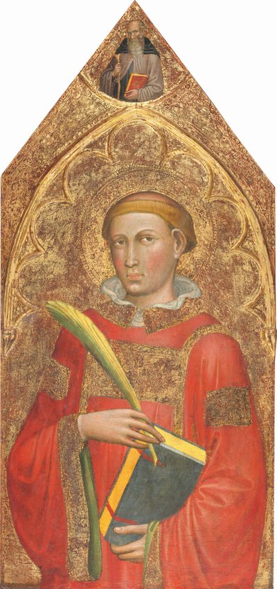 Deacon Saint, with Saint Anthony Abbot Above (Right Panel) by Martino di Bartolomeo di Biagio