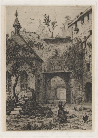 Entrance of the Castle of Hollenfeltz by Martinus Antonius Kuytenbrouwer jr.