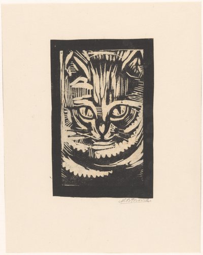 Portrait of a cat by Martinus Brons (signed by artist)