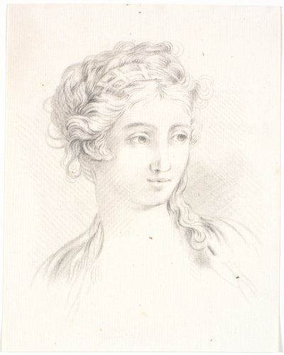 Head of a Woman in Three-Quarter Profile Facing Right by Martinus Rørbye