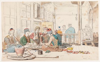 Turks Playing Board Games in a Café in Chalkis by Martinus Rørbye