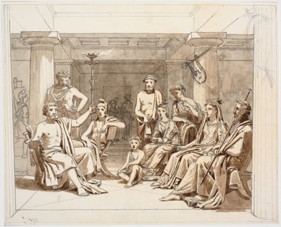 Ancient Scene, Probably Odysseus Telling His Adventures to the Phaeacians by Martinus Rørbye