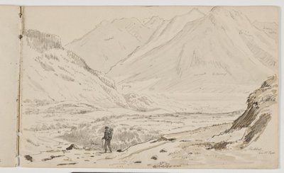Mountain Landscape with Wanderer by Martinus Rørbye